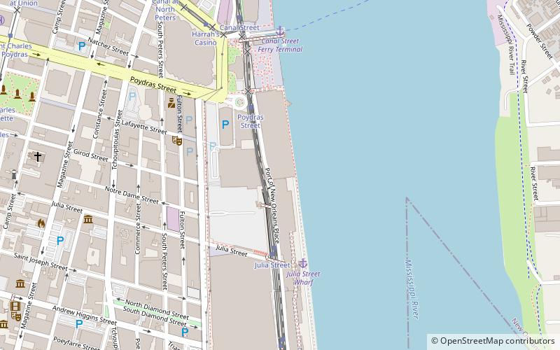 riverwalk nowy orlean location map