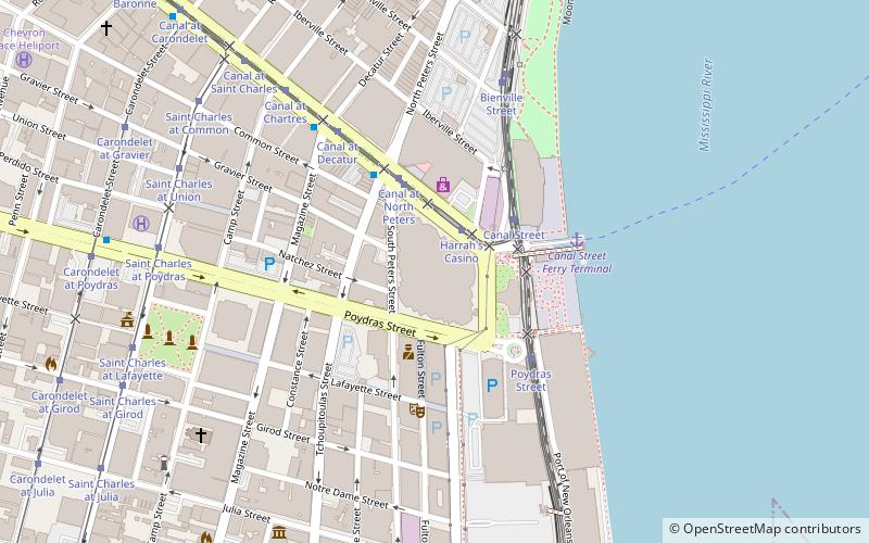 Harrah's New Orleans location map