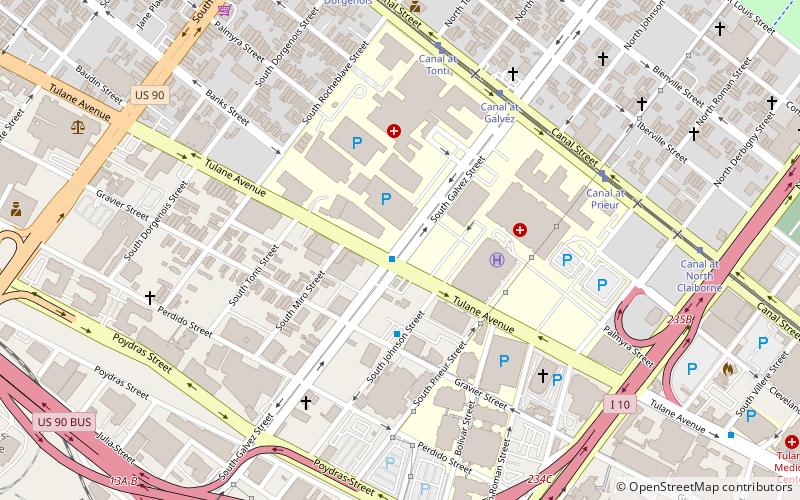 Tulane/Gravier location map