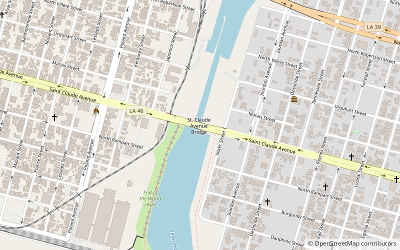 St. Claude Avenue Bridge location map