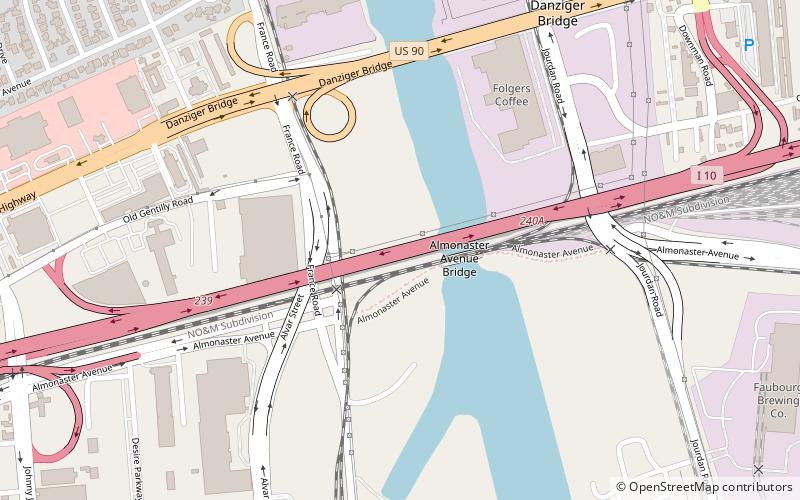 I-10 High Rise Bridge location map