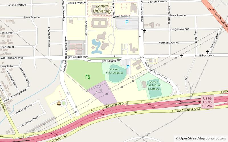 Vincent–Beck Stadium location map