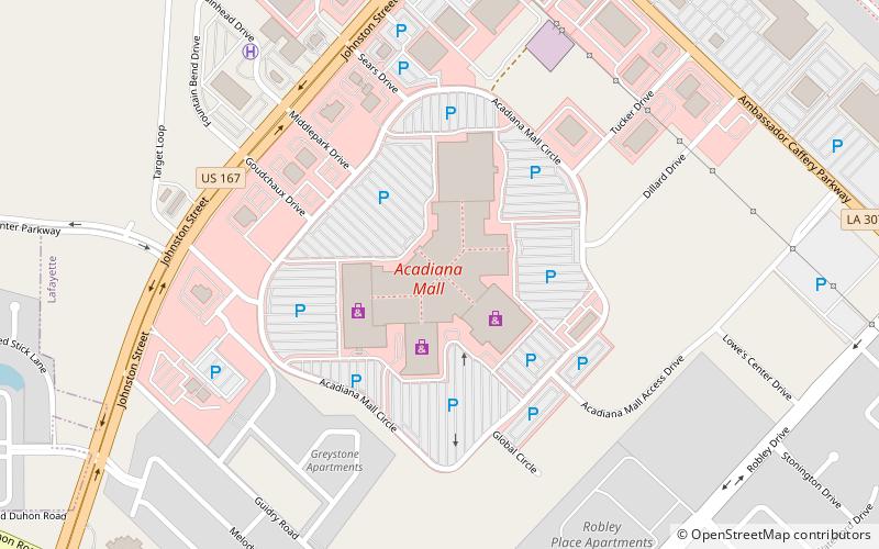 Acadiana Mall location map