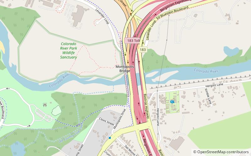Montopolis Bridge location map