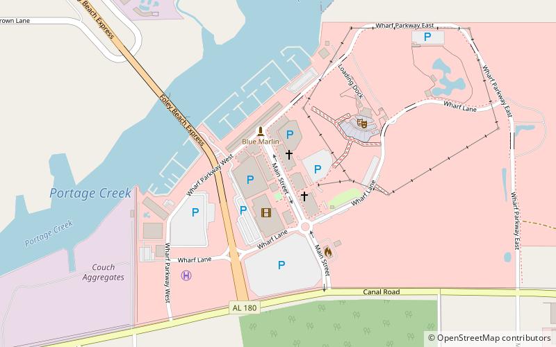 the wharf at orange beach location map