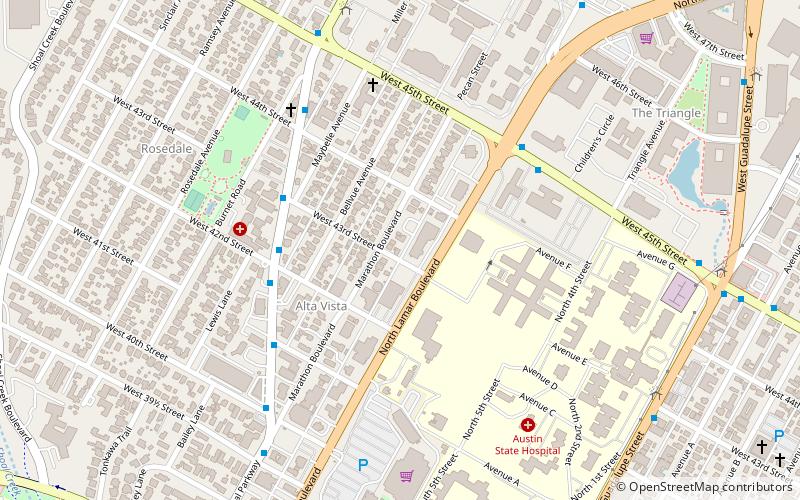 universidad de texas en austin location map
