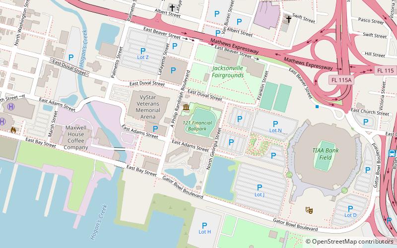 121 Financial Ballpark location map