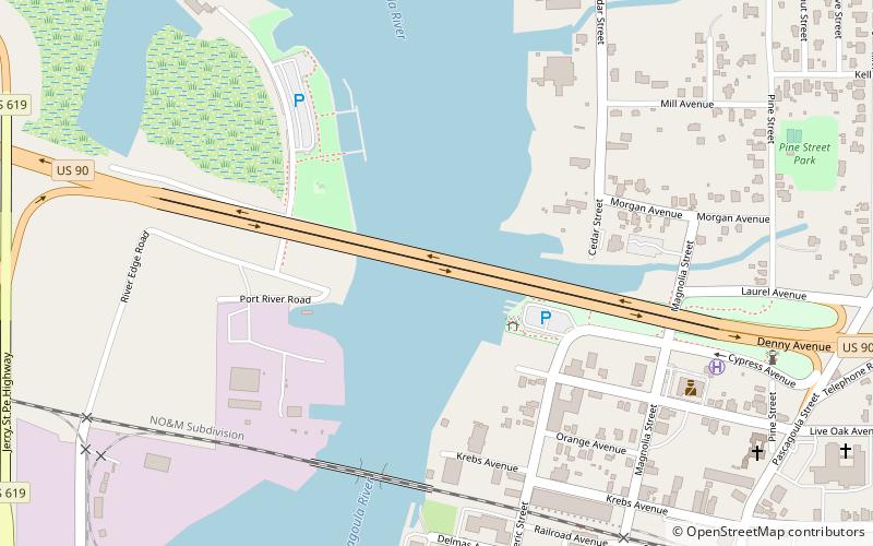 pascagoula river high rise bridge location map