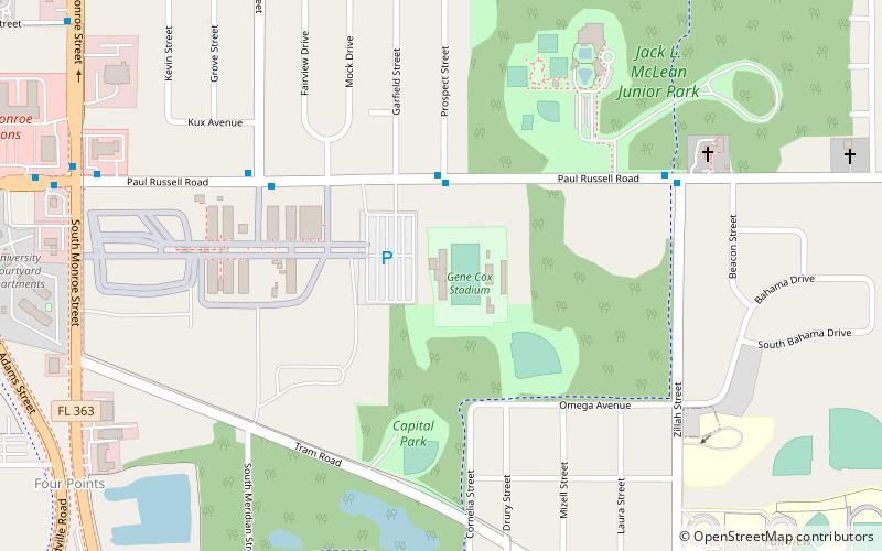 Gene Cox Stadium location map