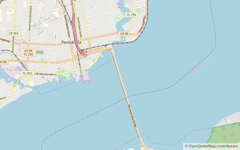 Pensacola Bay Bridge location map