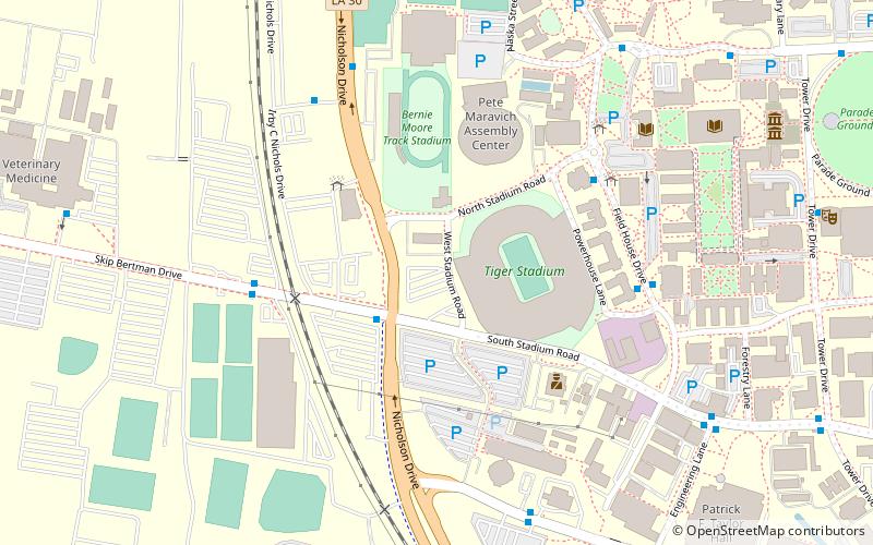 LSU Strength and Conditioning facility location map