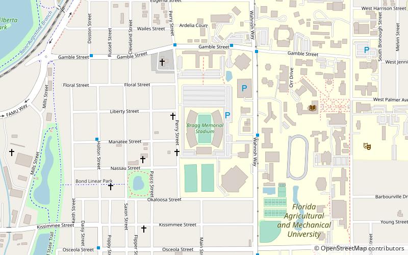 Bragg Memorial Stadium location map