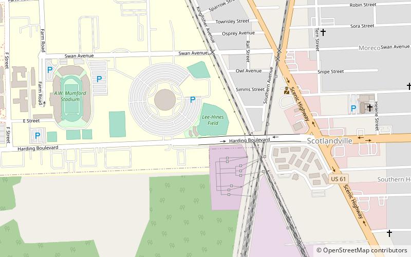 Lee–Hines Field location map