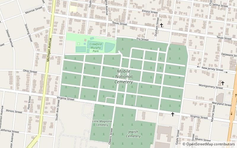 Mobile National Cemetery location map
