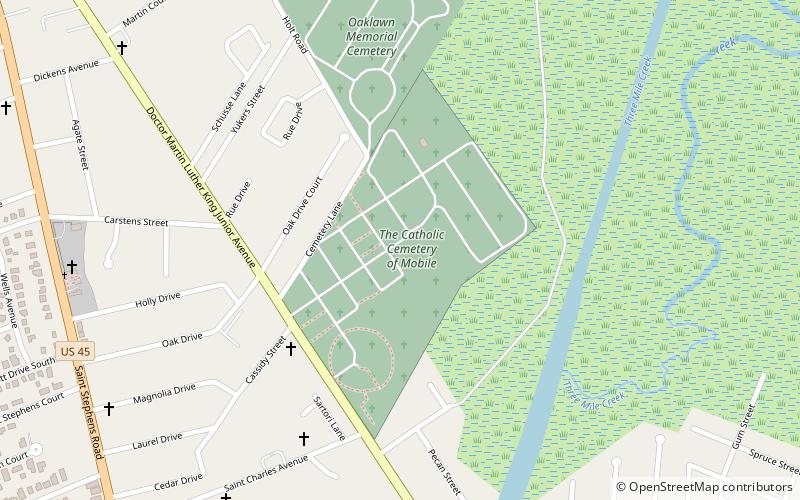 Catholic Cemetery location map