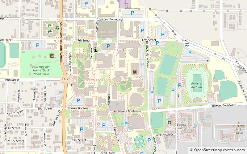 Sam Houston State University location map