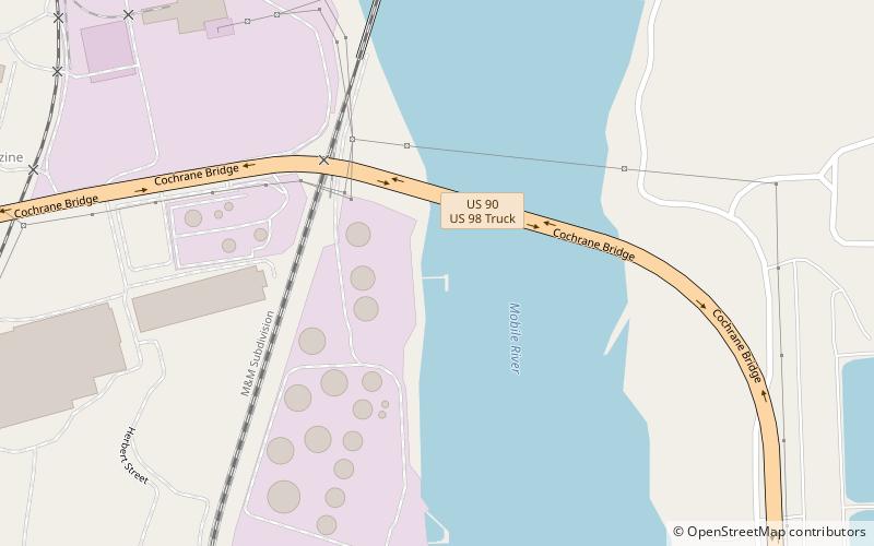 Cochrane–Africatown USA Bridge location map