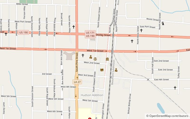 Beauregard Parish Courthouse location map
