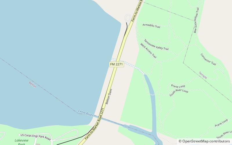Belton Lake location map