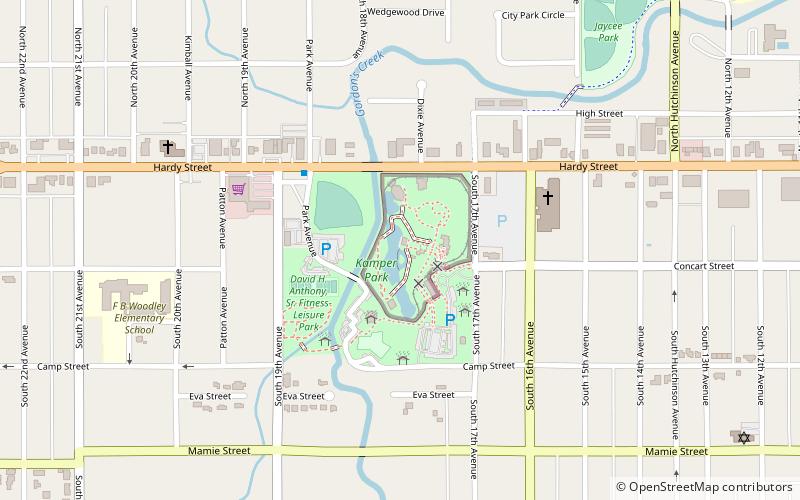 kamper park hattiesburg location map