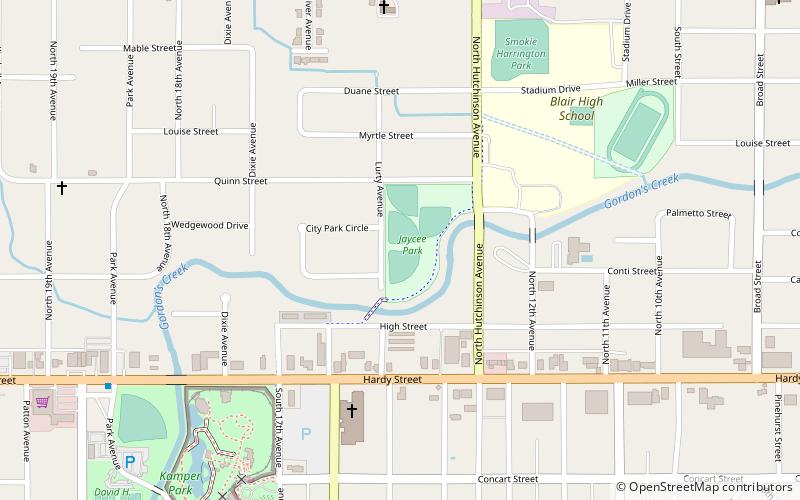 jaycee park hattiesburg location map