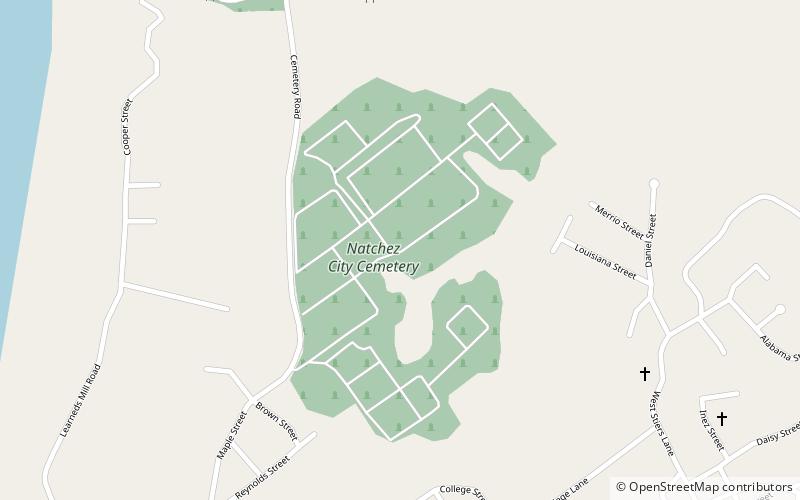 Natchez City Cemetery location map