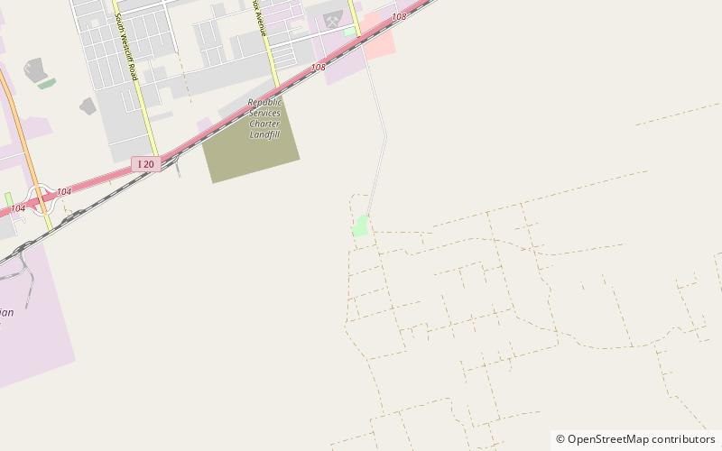 Odessa Meteor Crater location map