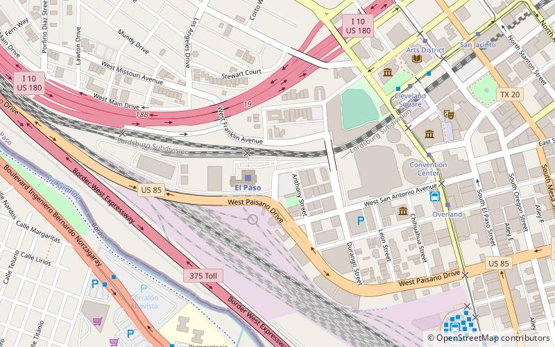 Downtown El Paso location map