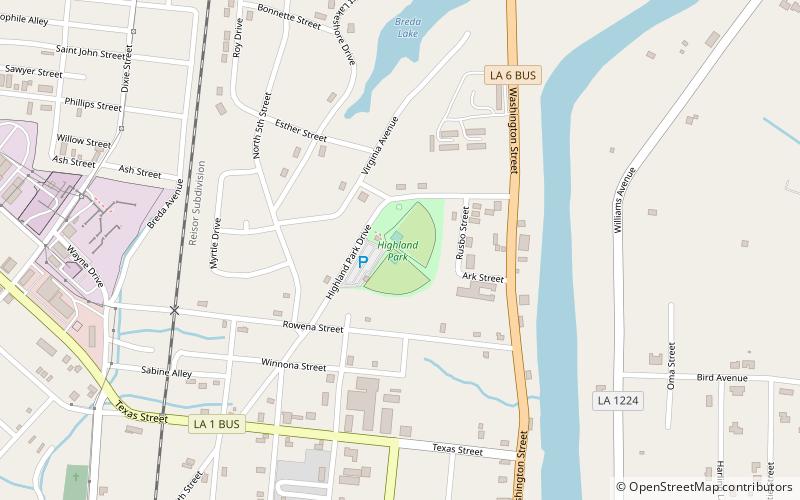 highland park natchitoches location map