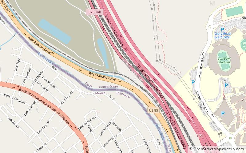 american canal el paso location map