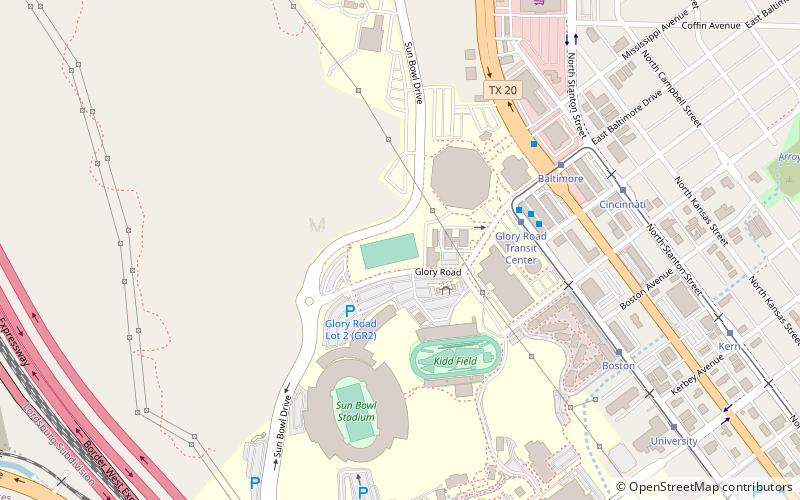 university field el paso location map