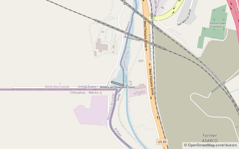 american diversion dam el paso location map