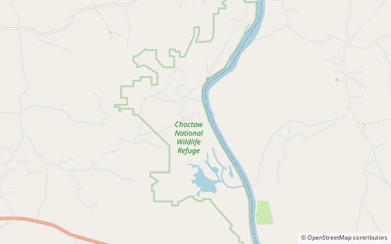 Choctaw National Wildlife Refuge location map