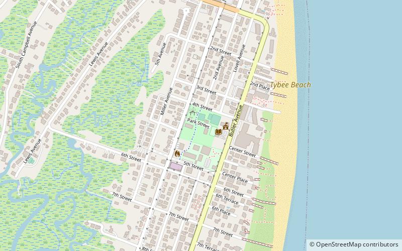 memorial park tybee island location map