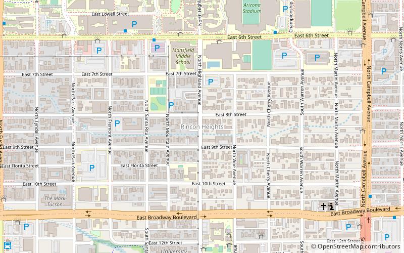 Rincon Heights Historic District location map