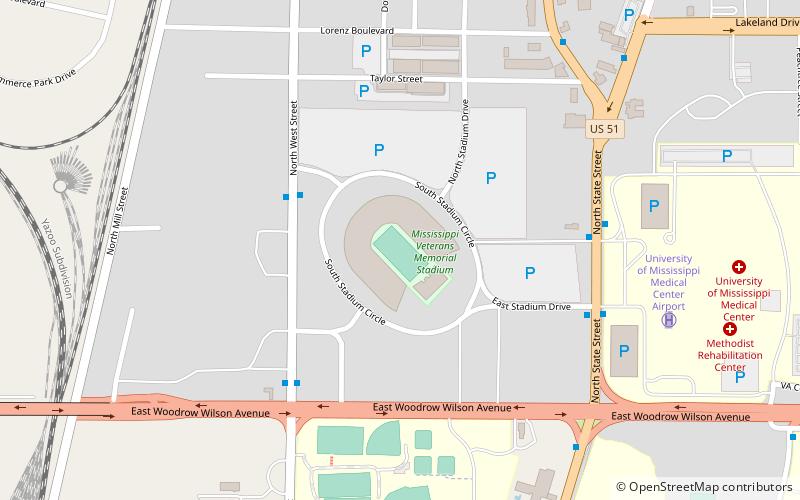 Mississippi Veterans Memorial Stadium location map