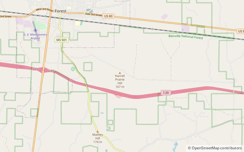 harrell prairie botanical area foret nationale de bienville location map