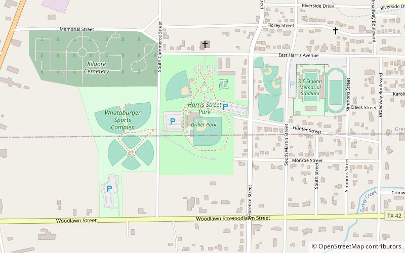 driller park kilgore location map