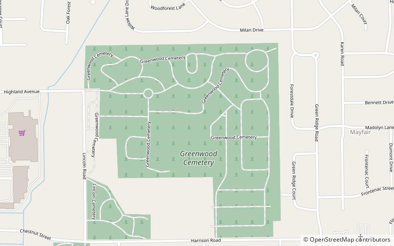 Greenwood Cemetery location map