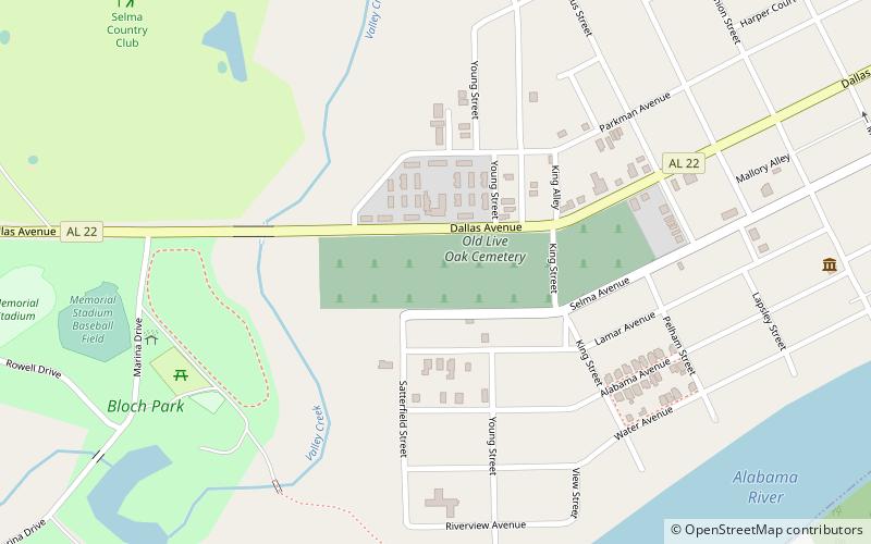 Old Live Oak Cemetery location map