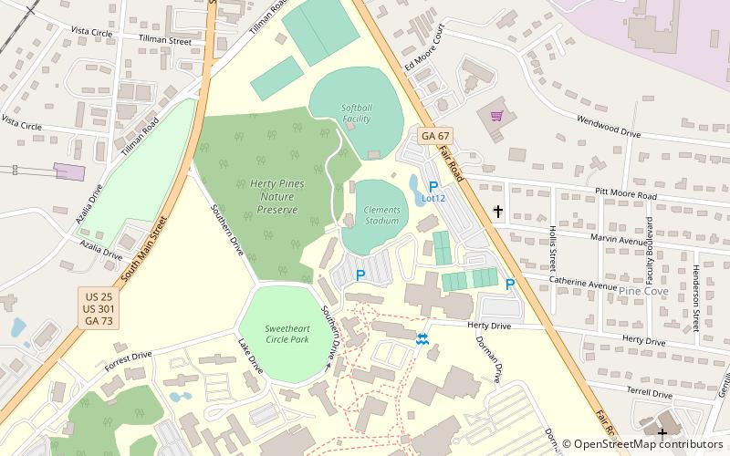 J. I. Clements Stadium location map