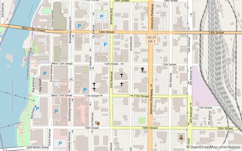 church square columbus location map