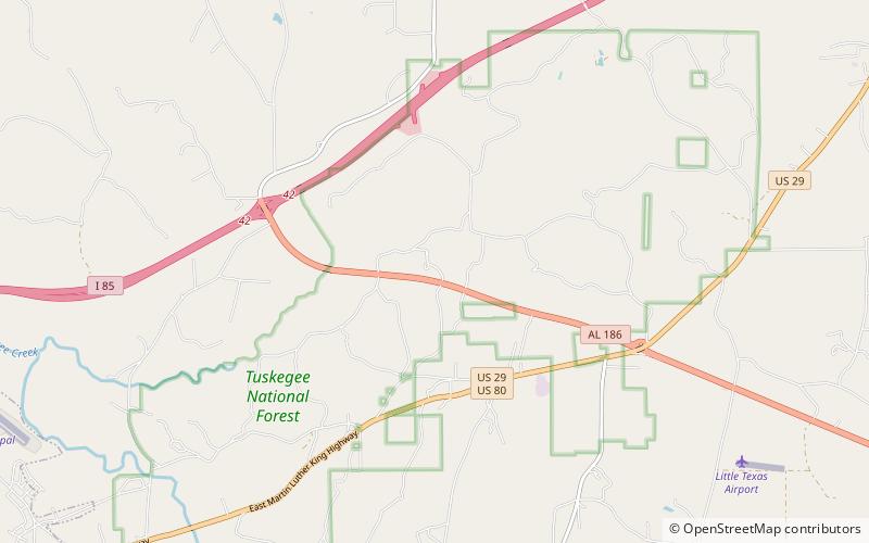 Bosque nacional Tuskege location map