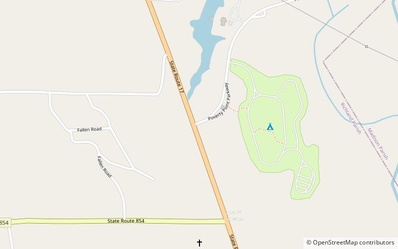 Poverty Point Reservoir State Park location map