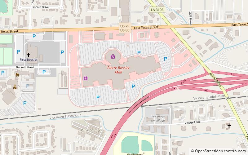 Pierre Bossier Mall location map