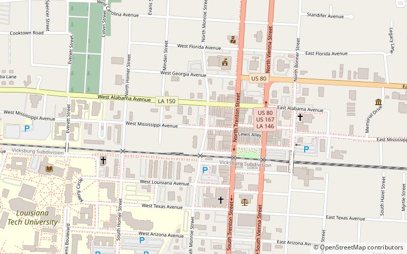 arboreto de la universidad tecnologica de luisiana ruston location map