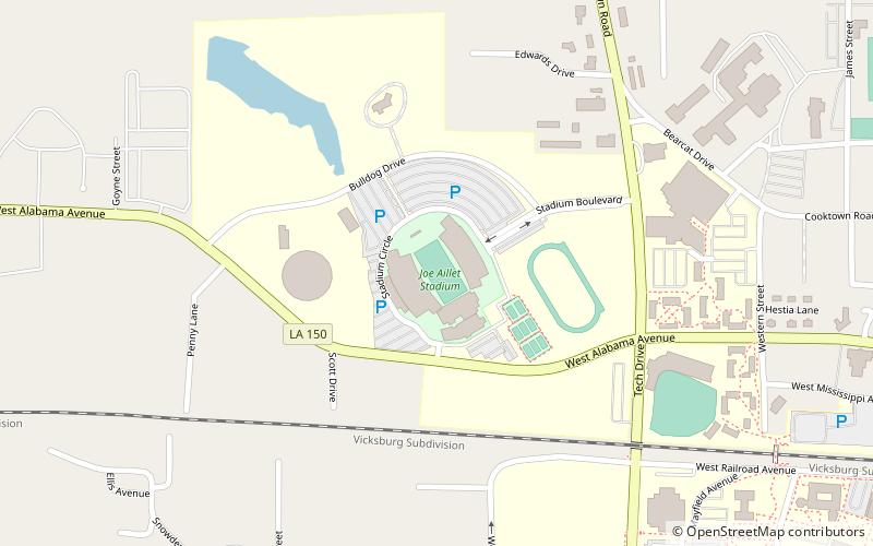 Joe Aillet Stadium location map