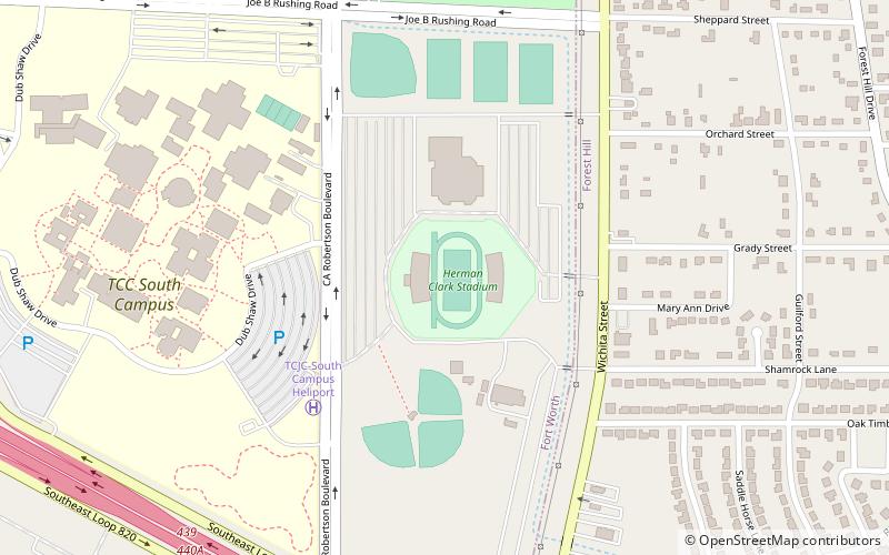 Herman Clark Stadium location map