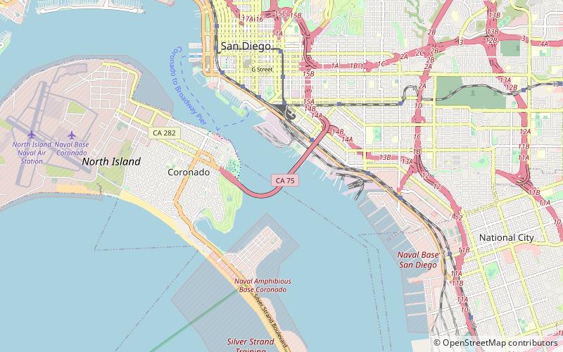 San Diego Coronado Bay Bridge location map