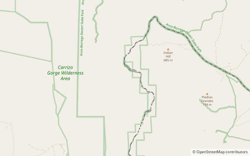carrizo canyon anza borrego desert state park location map